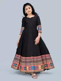 Ethnic Motifs Crepe Maxi Dress