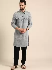 Men Printed Kurta with Trousers