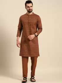Men Cotton Kurta with Trousers