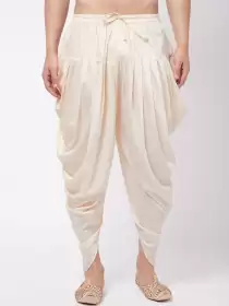 Men Solid Cowl Dhoti Pants