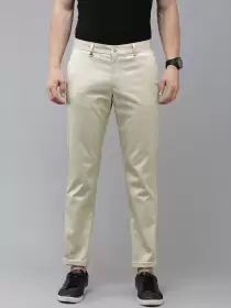 Men Slim Fit Mid-Rise Trousers