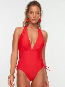 Women Solid Swim Bodysuit