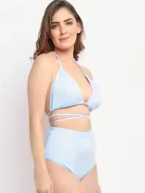 Women Solid Bikini Swimwear Set