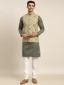 Men Kurta Set With Jacket