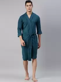 Men Solid Bath Robe