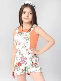 Girls Printed T-shirt with Shorts