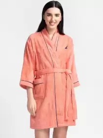Women Solid Pure Cotton Robe