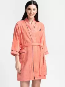 Women Solid Bath Robe