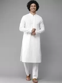 Men Geometric Embroidered Kurta