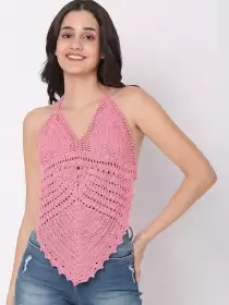 Women Solid Swim Tops