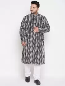 Men Printed Kurta with Pyjamas