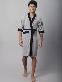 Men Solid Bath Robe