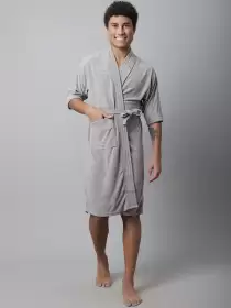 Men Solid Bath Robe