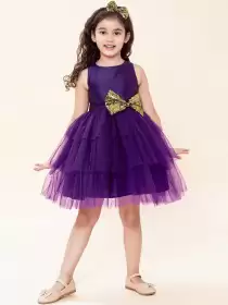 Girls Layered Net Dress