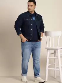 Men Plus Size Tapered Jeans