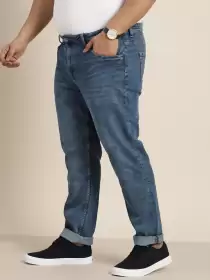 Men Plus Size Tapered Jeans