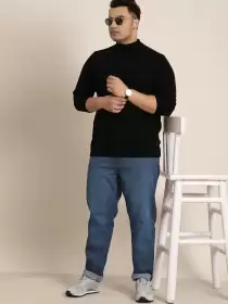 Men Plus Size Tapered Jeans