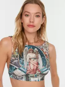 Women Printed Swim Top