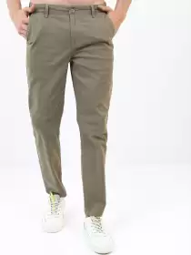 Men Solid Chinos Trousers