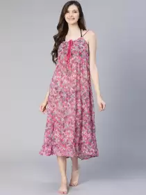 Women Floral Printed Cover-Up Swim Dress