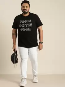 Men Plus Size Printed T-shirt