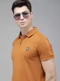 Men Polo Collar Applique T-shirt