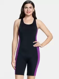 Women Solid Legsuit Swimwear