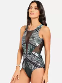 Women Printed Plunge Body Swimsuit