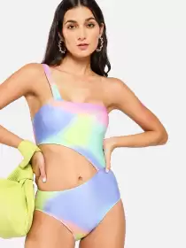 Women Solid Cut-Out Swimsuit