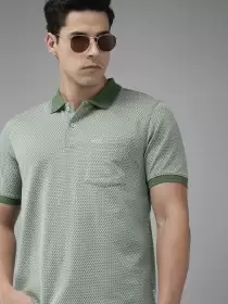 Men Pure Cotton Collar T-shirt