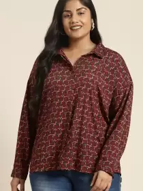 Women Plus Size Printed Shirt