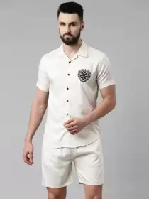 Men Solid Night suit