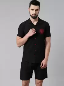 Men Solid Night suit