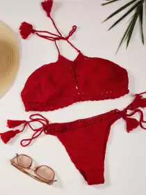 Women Pure Cotton Swim Bikini Set