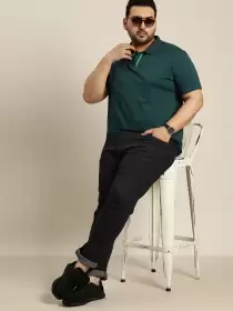 Men Plus Size Tapered Jeans