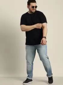 Men Plus Size Tapered Jeans