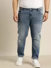 Men Plus Size Tapered Jeans