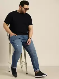 Men Plus Size Tapered Jeans