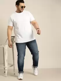 Men Plus Size Tapered Jeans