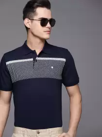 Striped Polo Collar T-shirt