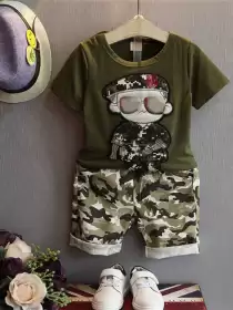 Boys Printed T-shirt with Shorts