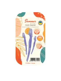 Women Set Of 3 Face & Eyebrow Razor With Protective Caps