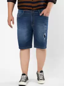 Men Plus Size Denim Shorts