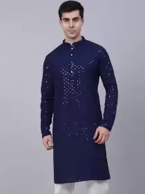 Men Embroidered Pure Cotton Kurta