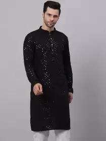 Men Embroidered Pure Cotton Kurta