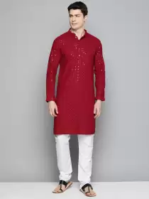 Men Embroidered Kurta with Pyjamas