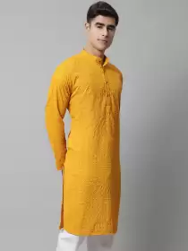 Men Embroidered Cotton Kurta