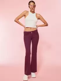 Women Flared Twill Trousers