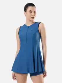 Women Closed-Back Swimdress With Boyleg