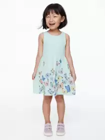 Girls Patterned Cotton Dress